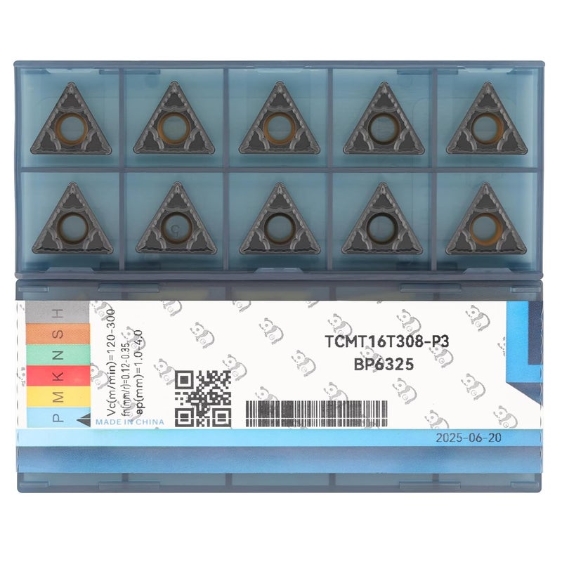 CDBP CNC Carbide Inserts TCMT32.52 / TCMT16T308-PM for Metal Cutting Steel, Semi-Finishing chipbreaker for Turning Cutter, 10 PCS - Image 1